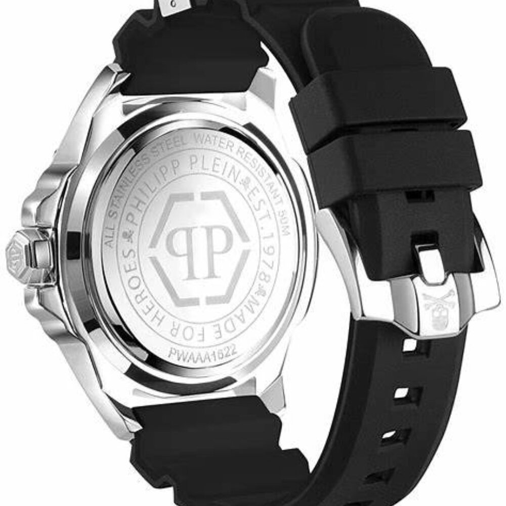 PHILIPP PLEIN The $KULL Carbon Fiber/Silver and Black/Quartz Watch - Picture 4 of 6